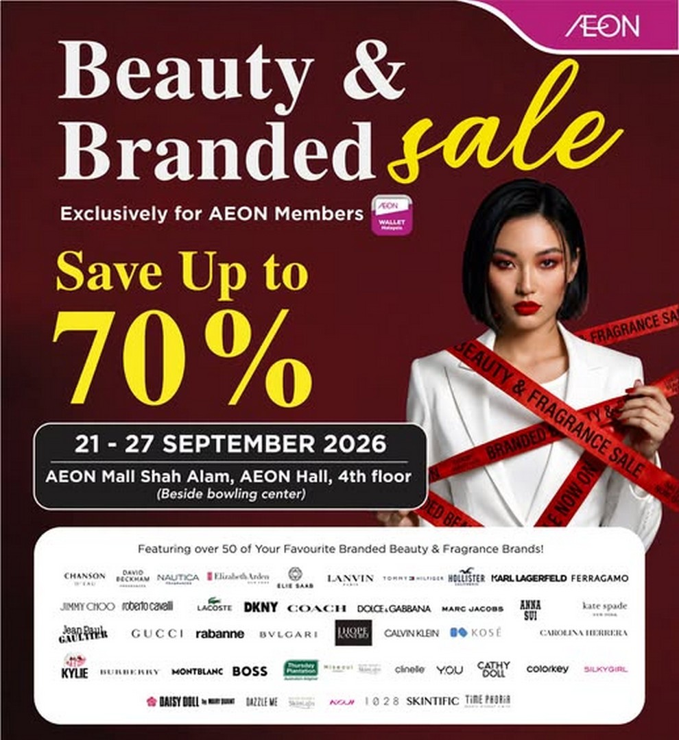 AEON-Malaysia-Beauty-Branded-Sale-Promotion-Up-to-70-Off 21-27 September 2026: AEON Malaysia: Beauty & Branded Sale Promotion Up to 70% Off