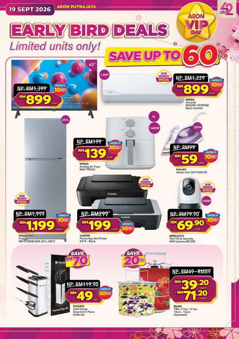 AEON-Putrajaya-Member-Day-VIP-Day-Sale-Up-to-70-Off-10 19 September 2026: AEON Putrajaya Member Day VIP Day Sale: Up to 70% Off, RM10 Voucher, Buy 1 Free 1 Deals & Member Rewards