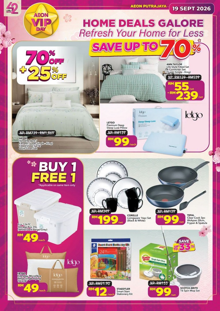 AEON-Putrajaya-Member-Day-VIP-Day-Sale-Up-to-70-Off-6 19 September 2026: AEON Putrajaya Member Day VIP Day Sale: Up to 70% Off, RM10 Voucher, Buy 1 Free 1 Deals & Member Rewards