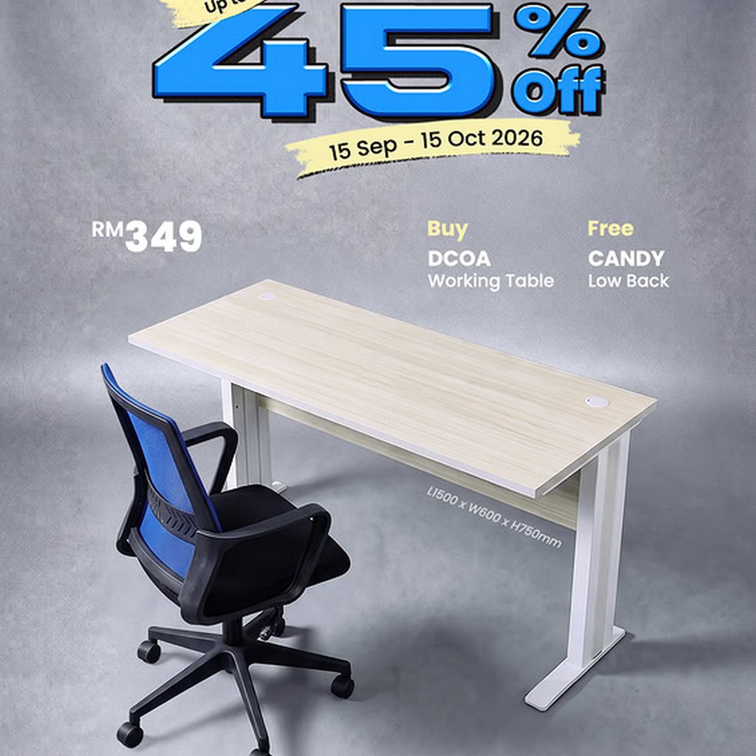 AM-Office-Up-to-45-Off-Furniture-Sale-with-Free-Chair 15 September–15 October 2026: AM Office: Up to 45% Off Furniture Sale with Free Chair, Limited Stock Offer