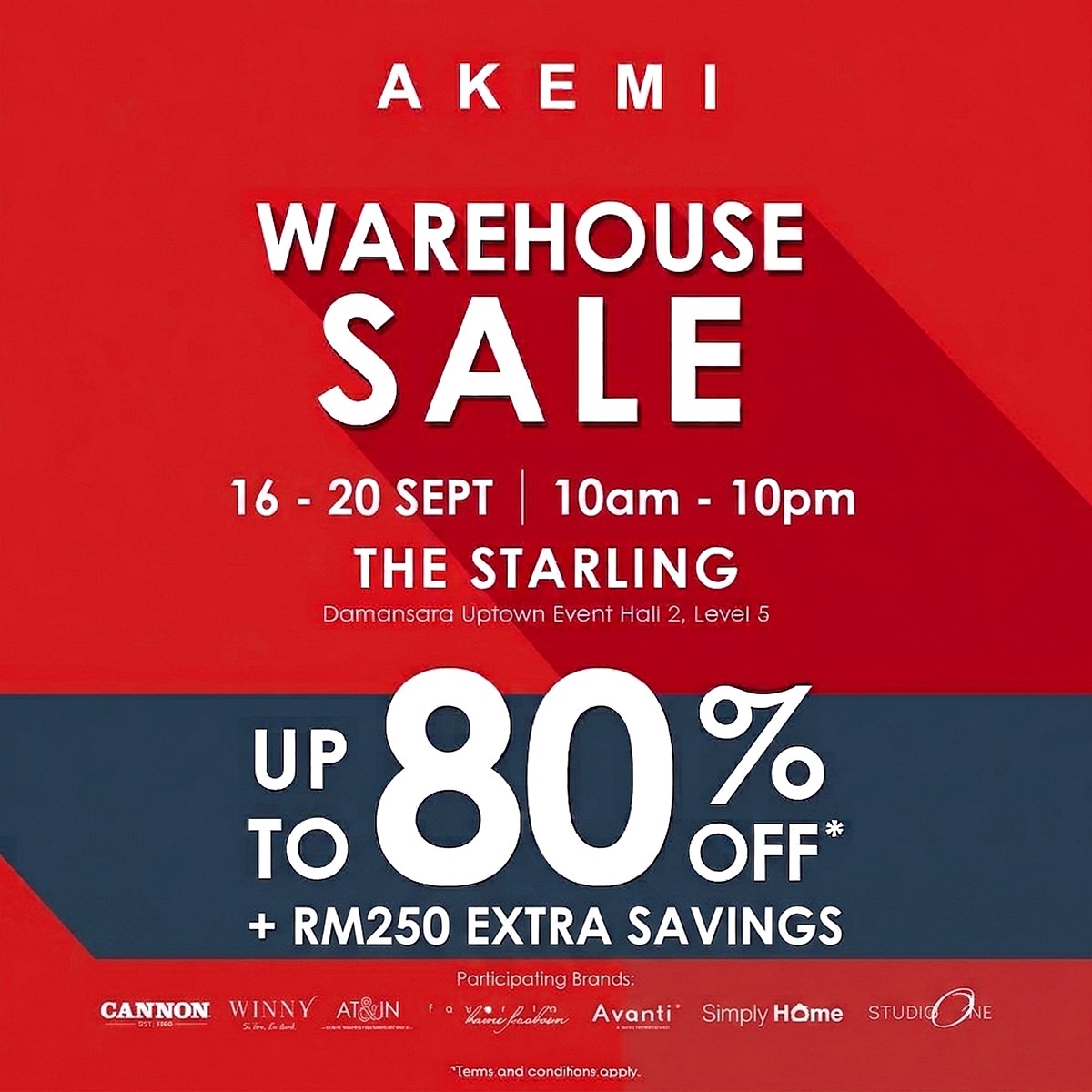 Akemi-Warehouse-Sale-2026 16-20 September 2026: AKEMI Warehouse Sale at The Starling, Up to 80% OFF + RM250 Extra Savings