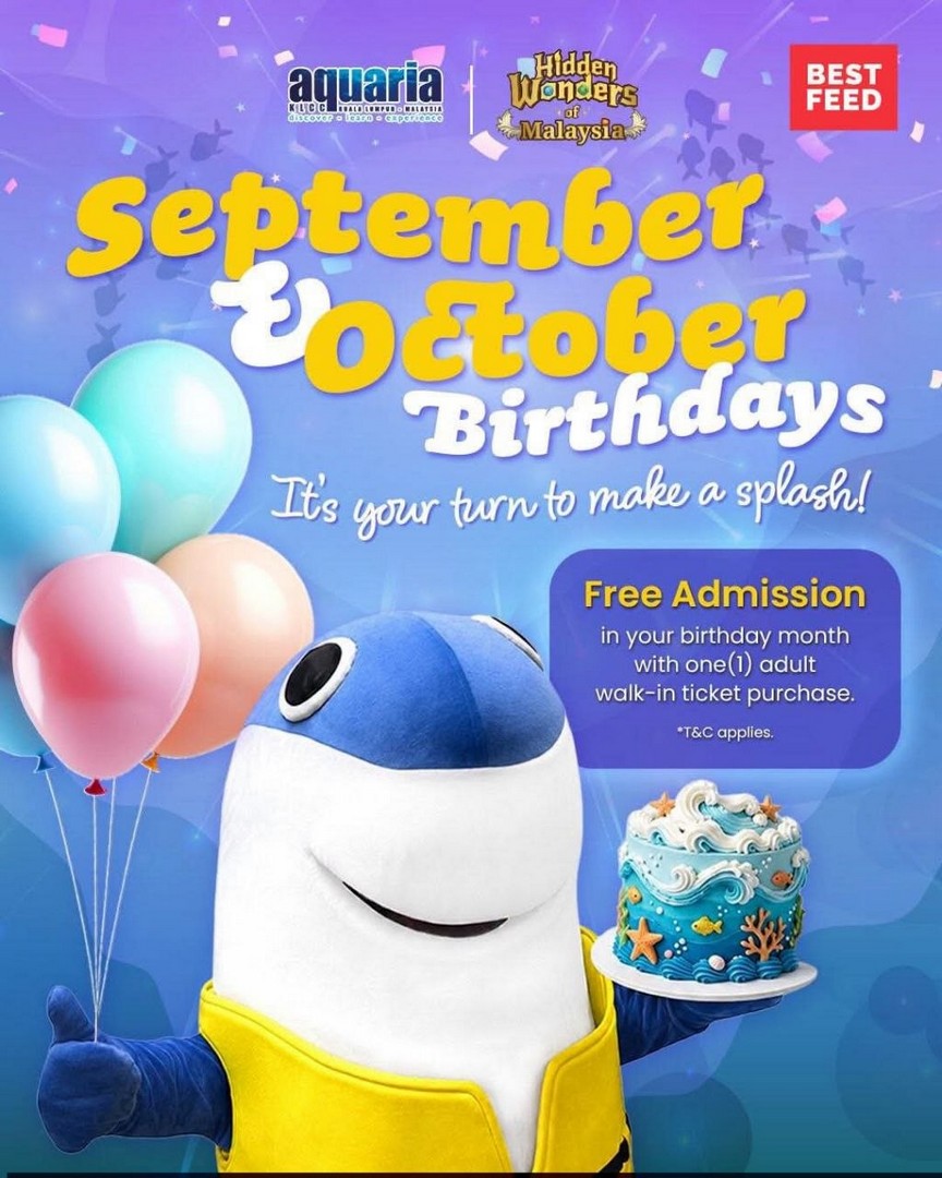 Aquaria-KLCC-Birthday-Promotion-with-Free-Admission 1 September-31 October 2026: Aquaria KLCC: Birthday Promotion with Free Admission for September & October Birthday Celebrants