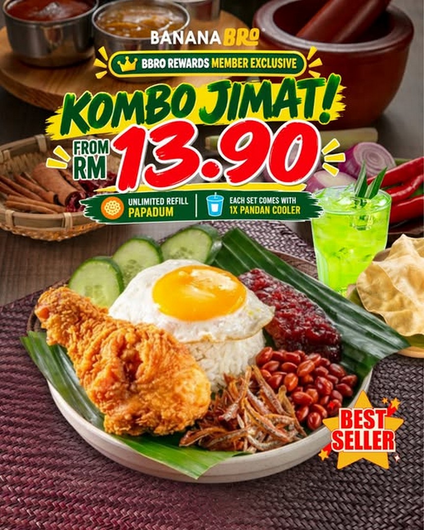 BananaBro-Malaysia-Kombo-Jimat-Promotion-from-RM13.90 28 September 2026 onwards: BananaBro Malaysia: Kombo Jimat Promotion from RM13.90 with Pandan Cooler and Unlimited Papadum at Selected Outlets