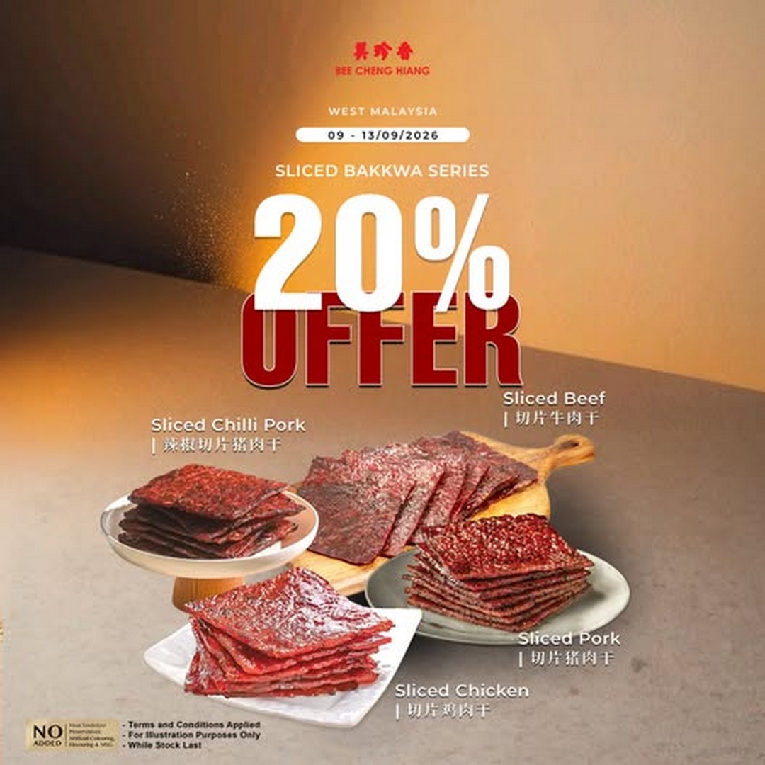 Bee-Cheng-Hiang-Malaysia-20-OFF-Sliced-Bakkwa-Promotion 9-13 September 2026: Bee Cheng Hiang Malaysia: 20% OFF Sliced Bakkwa Promotion at West Malaysia Outlets