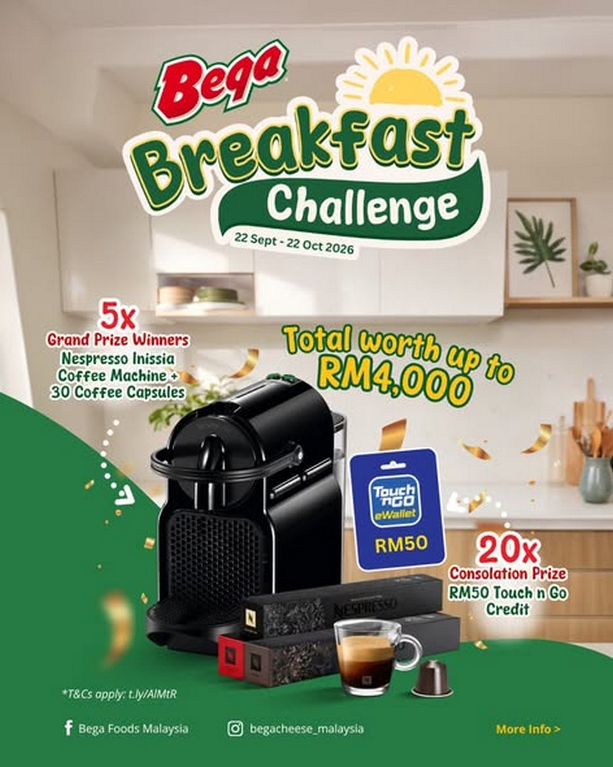 Bega-Foods-Malaysia-Bega-Breakfast-Challenge-Promotion-1 22 September-22 October 2026: Bega Foods Malaysia: Bega Breakfast Challenge Promotion with Nespresso Coffee Machine and RM50 Touch 'n Go eWallet Prizes