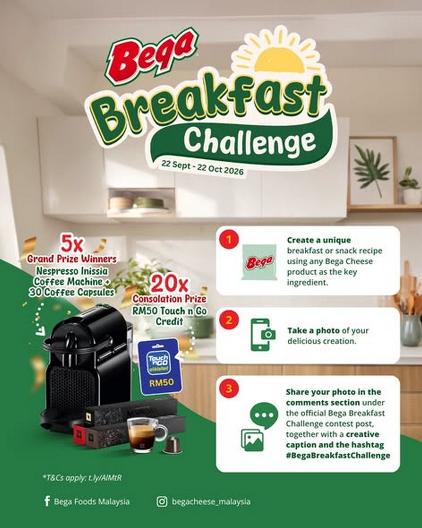 Bega-Foods-Malaysia-Bega-Breakfast-Challenge-Promotion-2 22 September-22 October 2026: Bega Foods Malaysia: Bega Breakfast Challenge Promotion with Nespresso Coffee Machine and RM50 Touch 'n Go eWallet Prizes