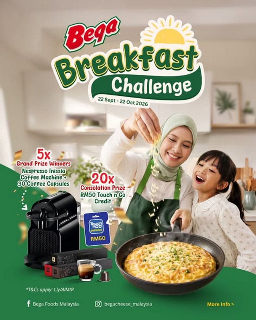 Bega-Foods-Malaysia-Bega-Breakfast-Challenge-Promotion 22 September-22 October 2026: Bega Foods Malaysia: Bega Breakfast Challenge Promotion with Nespresso Coffee Machine and RM50 Touch 'n Go eWallet Prizes