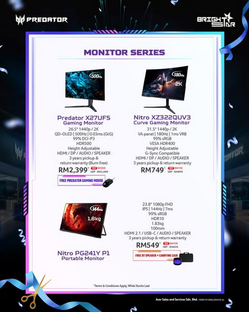 Brightstar-Computer-Predator-Store-Grand-Opening-Sale-2 1-31 October 2026: Brightstar Computer: Predator Store Grand Opening Sale with Gaming Laptops from RM4,699, Monitors from RM549 and Up to RM600 OFF at Plaza Low Yat