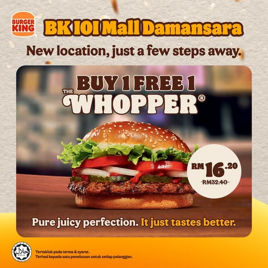 Burger-King-Malaysia-Opening-Promotion-at-IOI-Mall-Damansara-1 5 September 2026: Burger King Malaysia: Opening Promotion at IOI Mall Damansara with Buy 1 Get 1 Free Whopper and 100 Free Burgers
