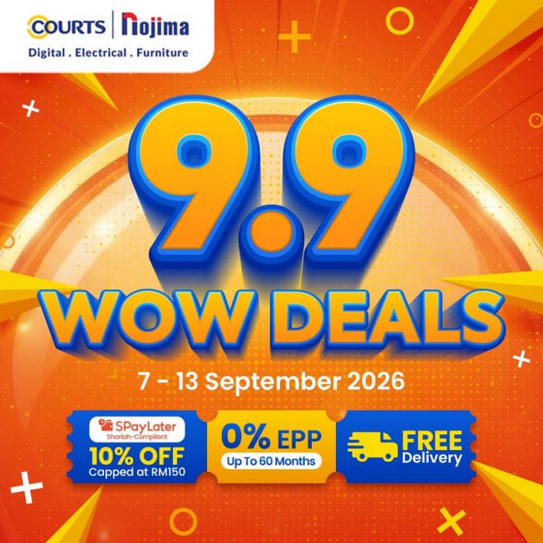 COURTS-Malaysia-9.9-WOW-Deals-Sale-with-Up-to-RM199-OFF 7-13 September 2026: COURTS Malaysia: 9.9 WOW Deals Sale with Up to RM199 OFF and RM9 Deals