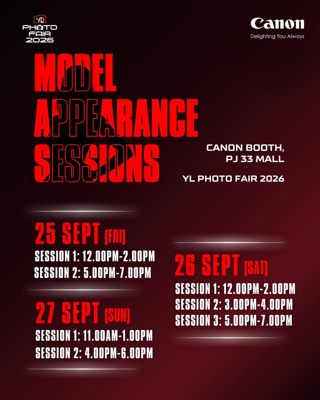 Canon-Malaysia-Photography-Promotion-at-YL-Photo-Fair-2026-4 24-27 September 2026: Canon Malaysia: Photography Promotion at YL Photo Fair 2026 with Camera & Lens Deals, Instant Cashback, Workshops and Share, Spin & Win at PJ 33 Mall