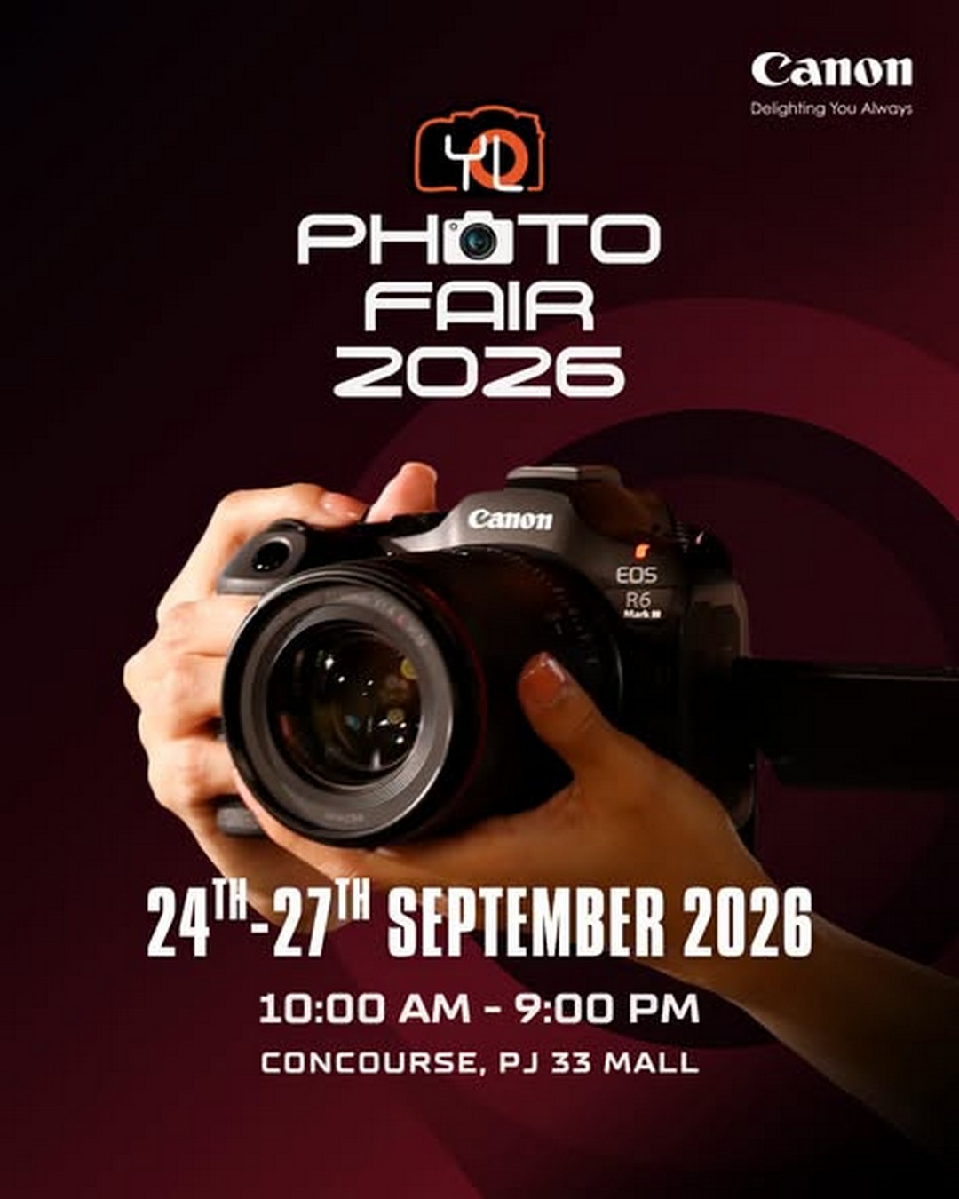 Canon-Malaysia-Photography-Promotion-at-YL-Photo-Fair-2026 24-27 September 2026: Canon Malaysia: Photography Promotion at YL Photo Fair 2026 with Camera & Lens Deals, Instant Cashback, Workshops and Share, Spin & Win at PJ 33 Mall