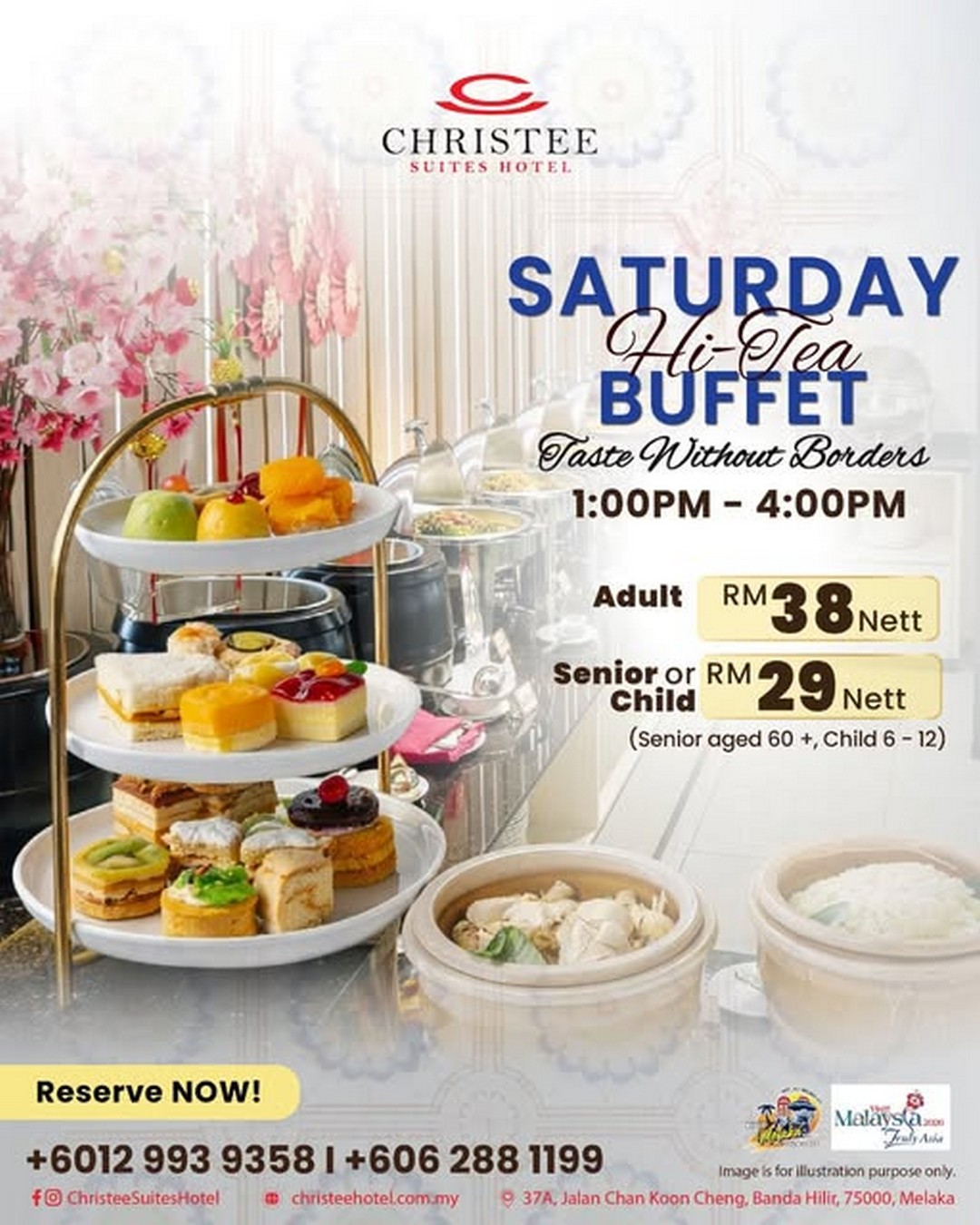 Christee-Suites-Hotel-Saturday-Hi-Tea-Promotion 22 September 2026 Onwards: Christee Suites Hotel Saturday Hi Tea Promotion with Traditional & Heritage Flavours, 1pm–4pm at Banda Hilir, Melaka
