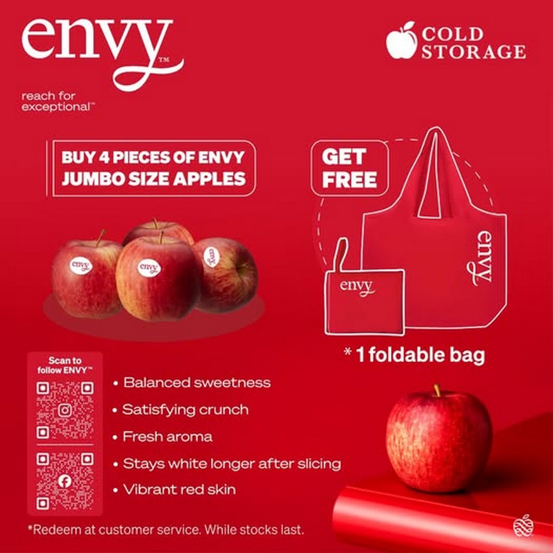 Cold-Storage-Malaysia-ENVY-Jumbo-Size-Apples-Promotion 16 September 2026 onwards: Cold Storage Malaysia, ENVY Jumbo Size Apples Promotion With Complimentary Foldable Bag
