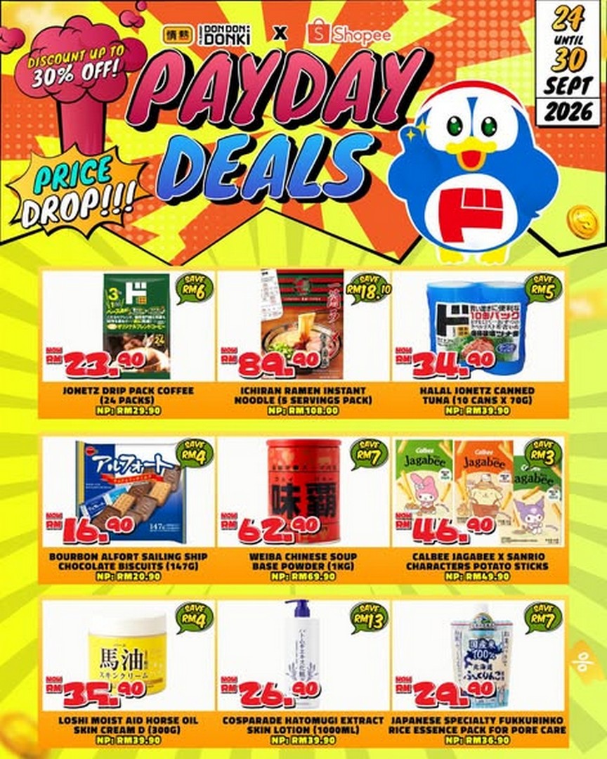 DON-DON-DONKI-Malaysia-Shopee-Payday-Deals-Sale-1 24-30 September 2026: DON DON DONKI Malaysia: Shopee Payday Deals Sale with Up to 30% Off Japanese Snacks, Drinks, Groceries & More