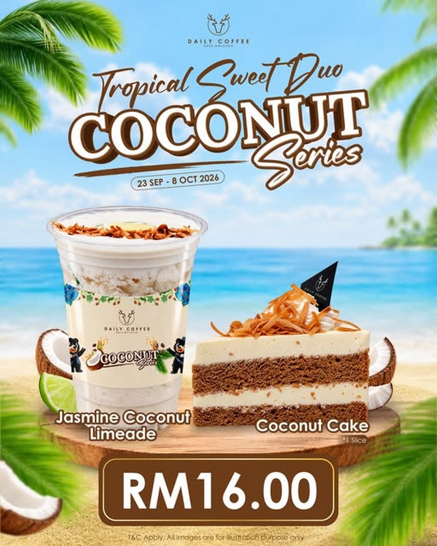Daily-Coffee-RM16-Jasmine-Coconut-Limeade-and-Coconut-Cake 23 September-8 October 2026: Daily Coffee: RM16 Jasmine Coconut Limeade and Coconut Cake Promotion for a Tropical Afternoon Treat