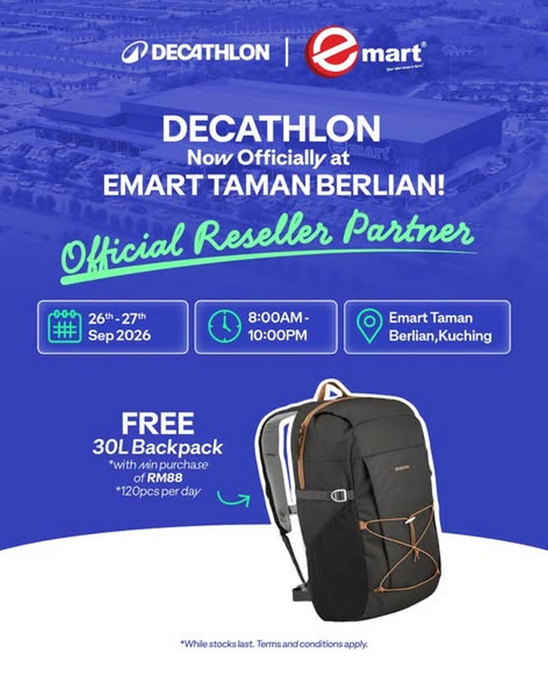Decathlon-Malaysia-Grand-Opening-Promotion-at-Emart-Taman-Belian 26-27 September 2026: Decathlon Malaysia: Grand Opening Promotion at Emart Taman Belian, Kuching with Exclusive Limited Offers