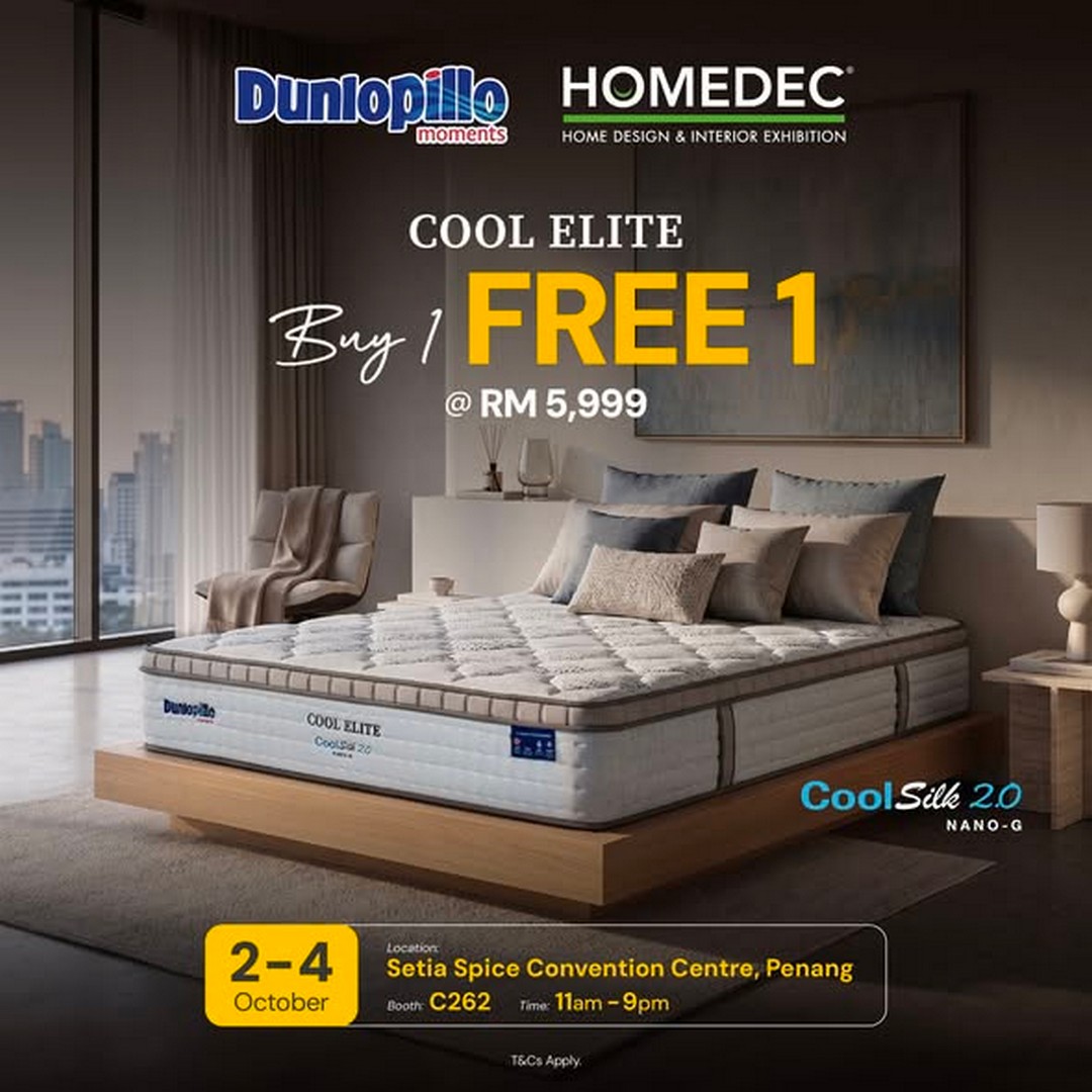 Dunlopillo-Malaysia-Promotion-at-HOMEDEC-Penang-with-RM1-Formaldehyde-2 2-4 October 2026: Dunlopillo Malaysia: Promotion at HOMEDEC Penang with RM1 Formaldehyde-Free Bed Frame, Free U Smart Neck Pillow, Buy 1 Free 1 Deals and New Product Launches