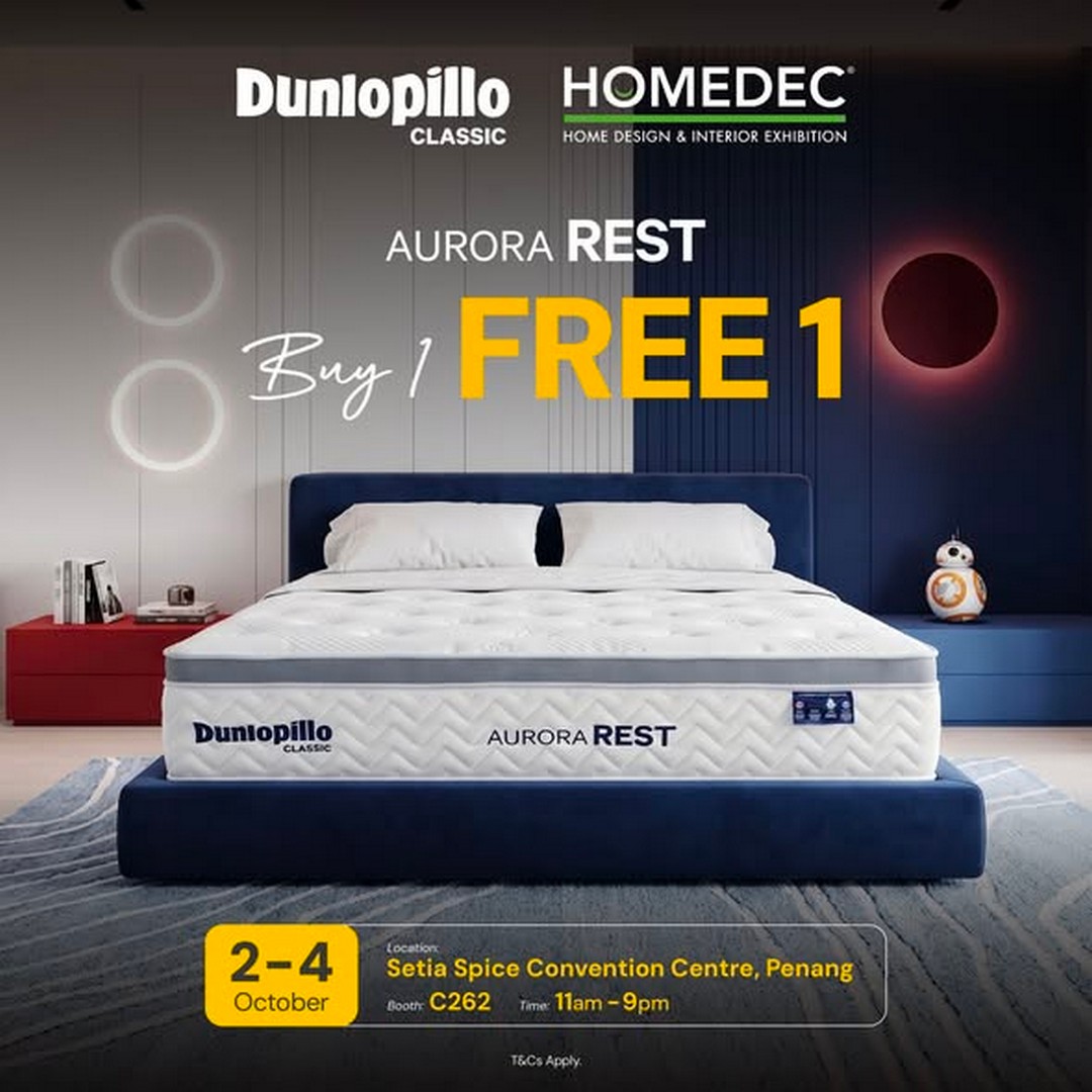 Dunlopillo-Malaysia-Promotion-at-HOMEDEC-Penang-with-RM1-Formaldehyde-3 2-4 October 2026: Dunlopillo Malaysia: Promotion at HOMEDEC Penang with RM1 Formaldehyde-Free Bed Frame, Free U Smart Neck Pillow, Buy 1 Free 1 Deals and New Product Launches