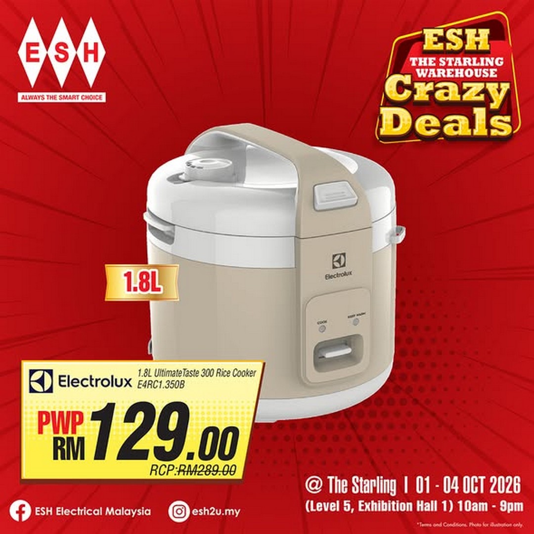 ESH-Electrical-Malaysia-Starling-Warehouse-Crazy-Deals-3 1-4 October 2026: ESH Electrical Malaysia: Starling Warehouse Crazy Deals Promotion with PWP Offers, Special Deals and Free Gifts Up to RM300 at The Starling Mall