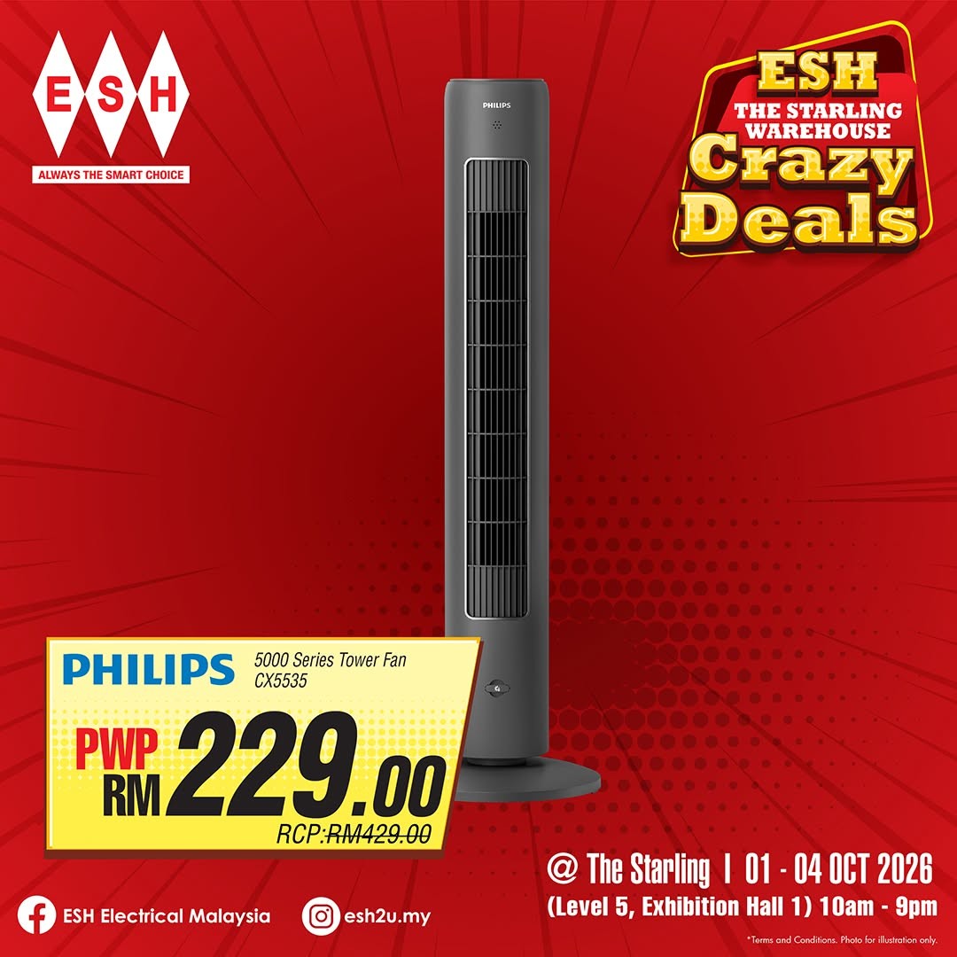 ESH-Electrical-Malaysia-Starling-Warehouse-Crazy-Deals-5 1-4 October 2026: ESH Electrical Malaysia: Starling Warehouse Crazy Deals Promotion with PWP Offers, Special Deals and Free Gifts Up to RM300 at The Starling Mall