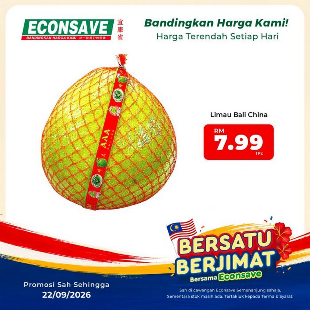 Econsave-Bersatu-Berjimat-Grocery-Promotion-–-Fresh-Produce-from-RM2-2 Now till 22 September 2026: Econsave: Bersatu Berjimat Grocery Promotion – Fresh Produce from RM2.29/kg at Peninsular Malaysia Branches