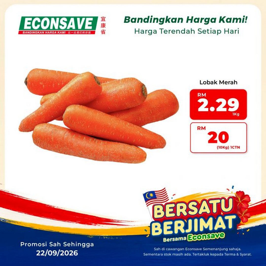 Econsave-Bersatu-Berjimat-Grocery-Promotion-–-Fresh-Produce-from-RM2-5 Now till 22 September 2026: Econsave: Bersatu Berjimat Grocery Promotion – Fresh Produce from RM2.29/kg at Peninsular Malaysia Branches