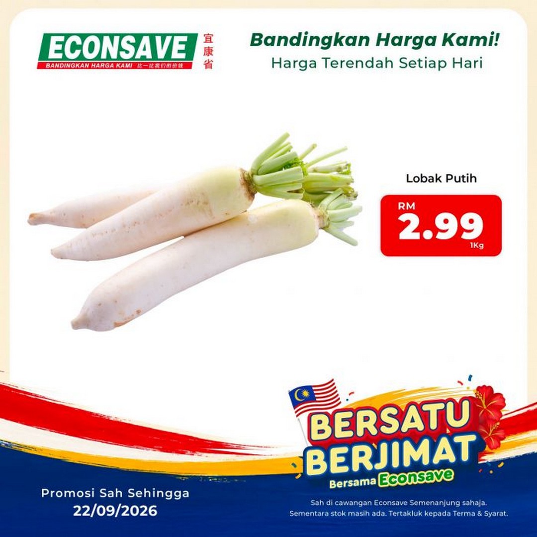 Econsave-Bersatu-Berjimat-Grocery-Promotion-–-Fresh-Produce-from-RM2-6 Now till 22 September 2026: Econsave: Bersatu Berjimat Grocery Promotion – Fresh Produce from RM2.29/kg at Peninsular Malaysia Branches