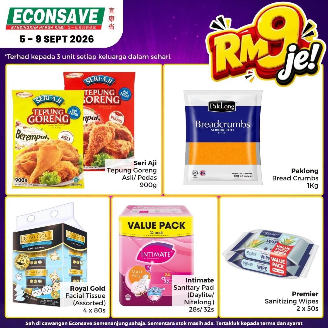 Econsave-Special-9.9-Promotion-with-Double-Savings-7 5-9 September 2026: Econsave: Special 9.9 Promotion with Double Savings on Everyday Essentials