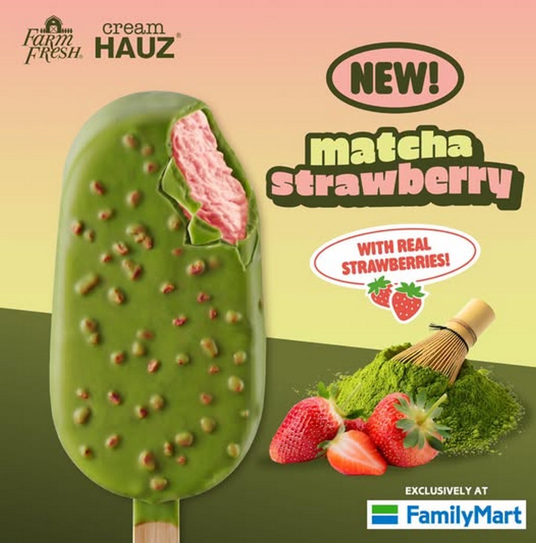 FamilyMart-Malaysia-Farm-Fresh-Cream-Hauz-Matcha-Strawberry-Ice-Cream 9 September 2026 onwards: FamilyMart Malaysia: Farm Fresh Cream Hauz Matcha Strawberry Ice Cream Promotion with Matcha Coating and Real Strawberry Pieces