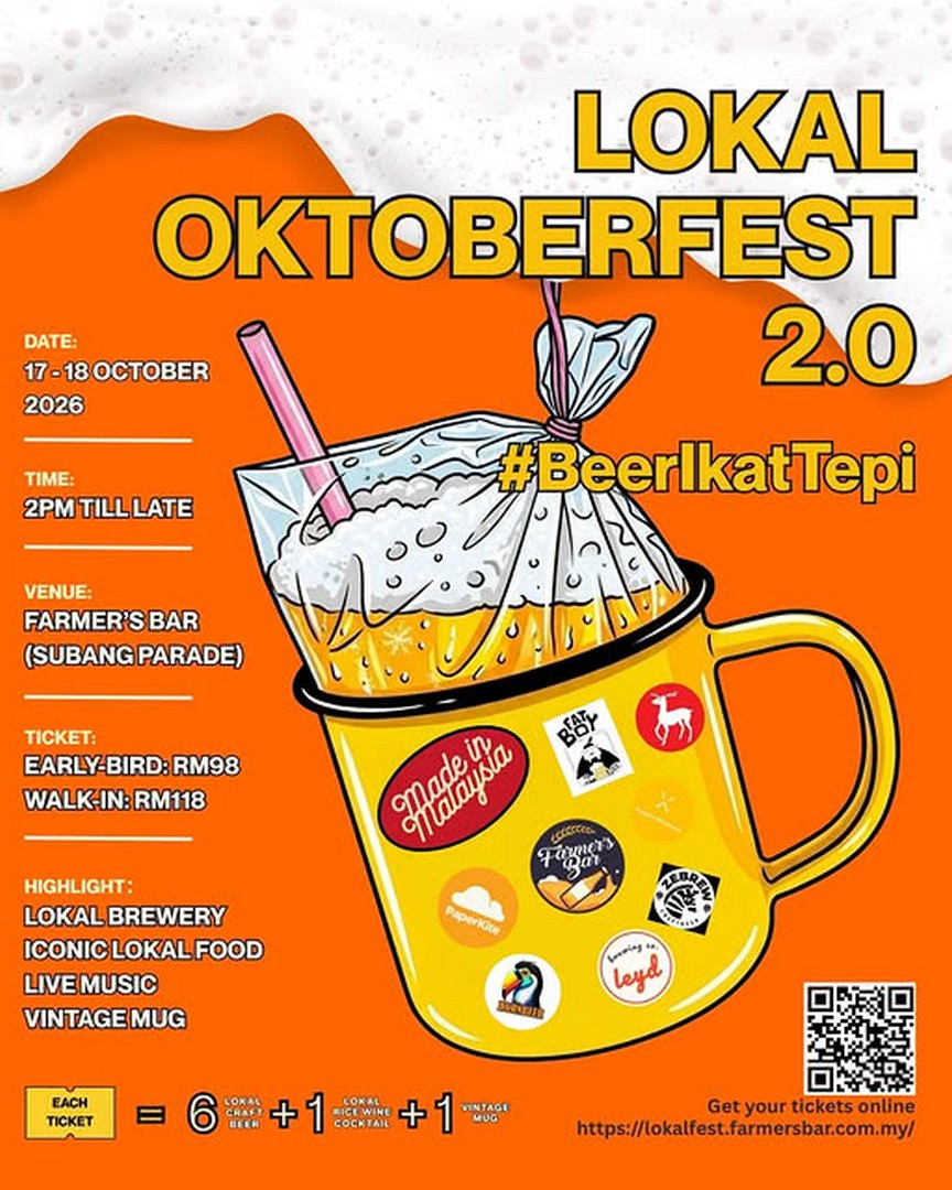 Farmers-Bar-Lokal-Oktoberfest-2.0-Beer-Ikat-Tepi-Edition-Promotion 17-18 October 2026: Farmer’s Bar: Lokal Oktoberfest 2.0 Beer Ikat Tepi Edition Promotion at Subang Parade, Featuring Local Craft Beers, Malaysian Food, Live Music and Vintage Mug Giveaway