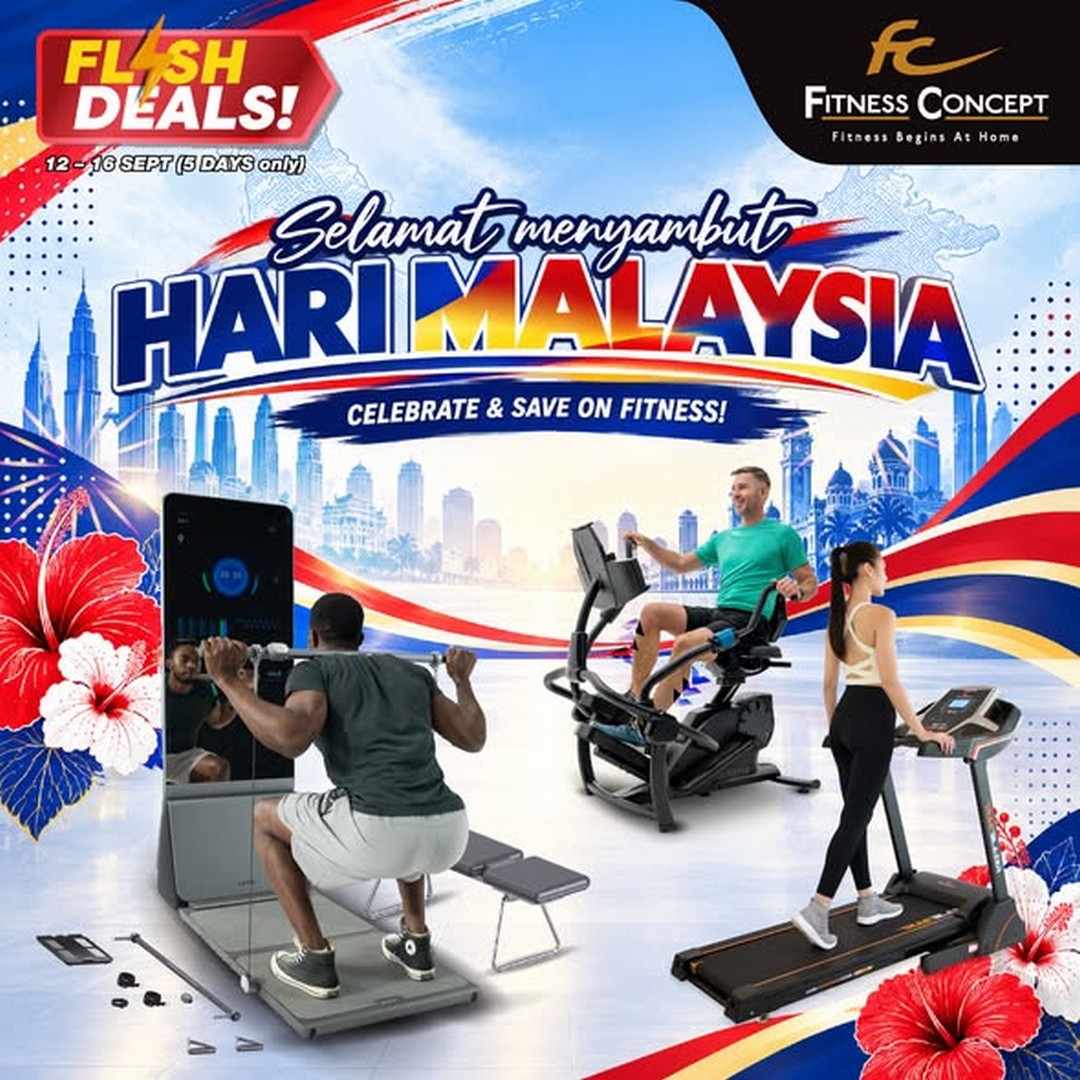 Fitness-Concept-Hari-Malaysia-Flash-Deals-Promotion 12-16 September 2026: Fitness Concept: Hari Malaysia Flash Deals Promotion with Fitness Equipment Discounts, Cash Vouchers and Free Gifts