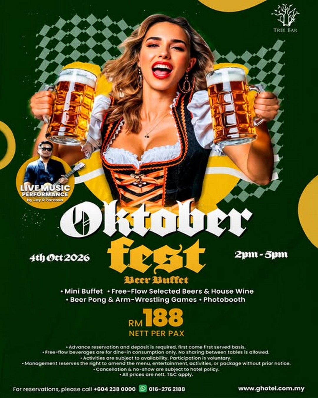 G-Hotel-Gurney-Oktoberfest-Beer-Buffet-Promotion-at-Tree-Bar 4 October 2026: G Hotel Gurney: Oktoberfest Beer Buffet Promotion at Tree Bar, Free-Flow Drinks, Mini Buffet, Live Music & Games from 2PM–5PM