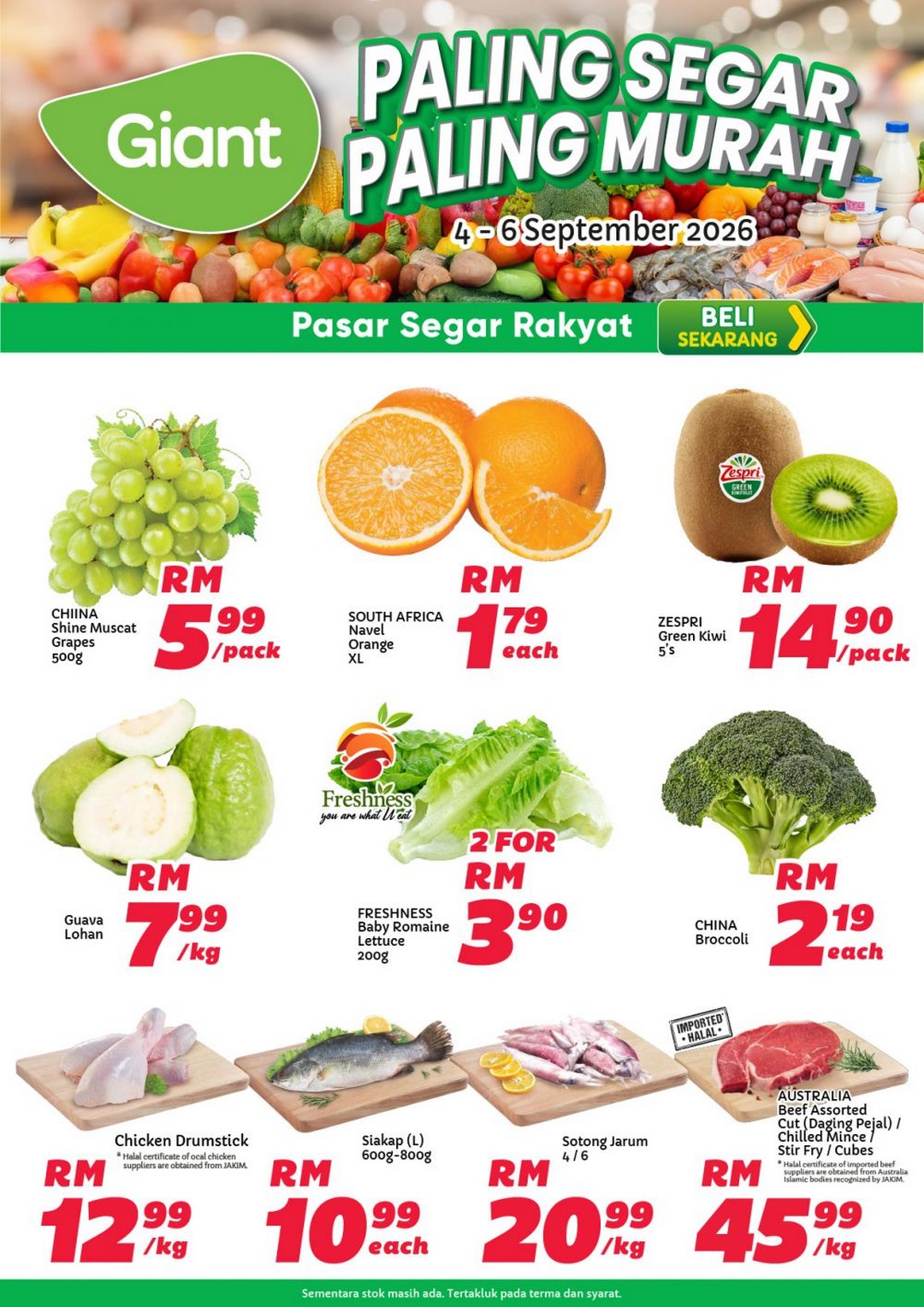 Giant-Malaysia-Pasar-Segar-Rakyat-Weekend-Promotion 4-6 September 2026: Giant Malaysia: Pasar Segar Rakyat Weekend Promotion, Fresh Produce From RM1.79