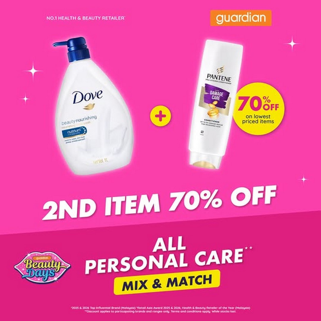 Guardian-Malaysia-70-OFF-Your-2nd-Participating-Personal-Care-1-1 30 September-5 October 2026: Guardian Malaysia: 70% OFF Your 2nd Participating Personal Care Item Promotion, Shop at Guardian Stores and Save More on Everyday Essentials