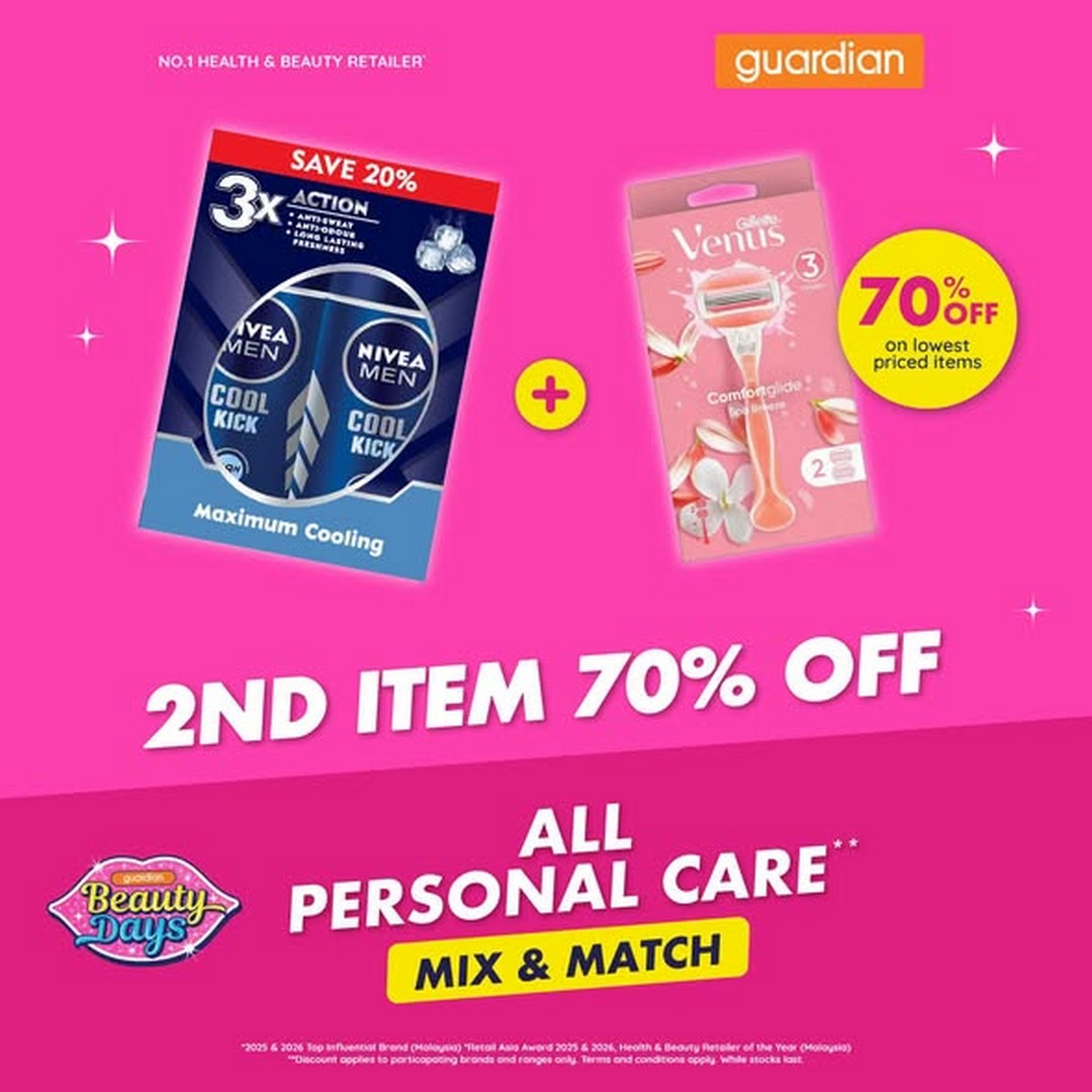 Guardian-Malaysia-70-OFF-Your-2nd-Participating-Personal-Care-3 30 September-5 October 2026: Guardian Malaysia: 70% OFF Your 2nd Participating Personal Care Item Promotion, Shop at Guardian Stores and Save More on Everyday Essentials