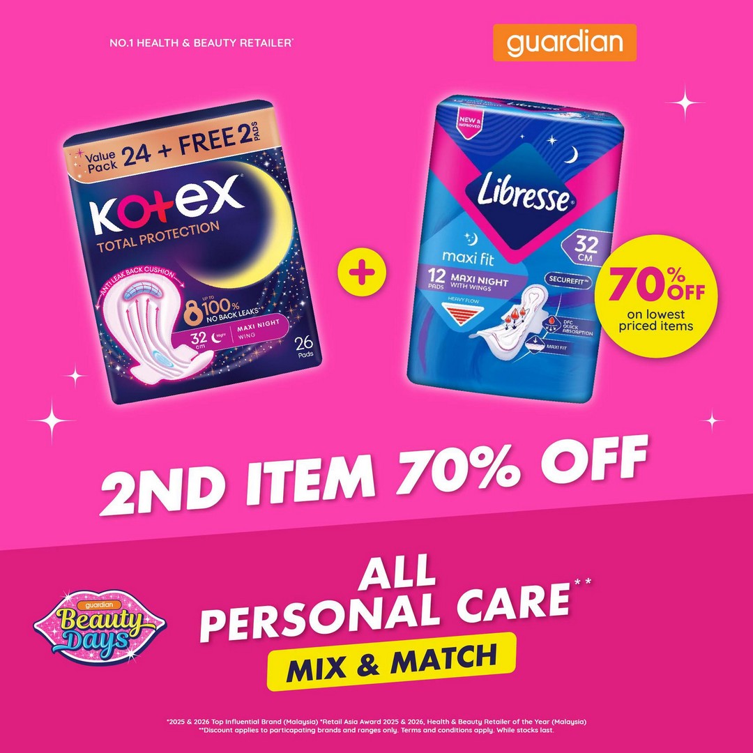 Guardian-Malaysia-70-OFF-Your-2nd-Participating-Personal-Care-4 30 September-5 October 2026: Guardian Malaysia: 70% OFF Your 2nd Participating Personal Care Item Promotion, Shop at Guardian Stores and Save More on Everyday Essentials