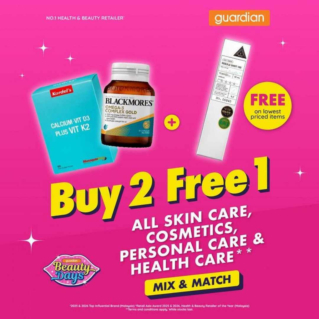 Guardian-Malaysia-Buy-2-Free-1-Beauty-Days-Mix-Match-Promotion-2 2-7 September 2026: Guardian Malaysia: Buy 2 Free 1 Beauty Days Mix & Match Promotion – Get the Lowest Priced Item Free