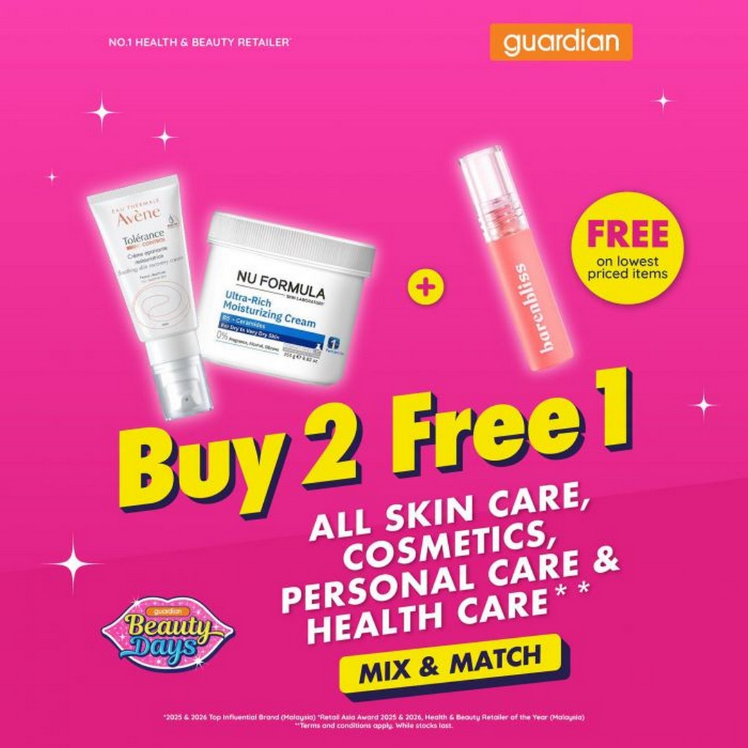Guardian-Malaysia-Buy-2-Free-1-Beauty-Days-Mix-Match-Promotion-6 2-7 September 2026: Guardian Malaysia: Buy 2 Free 1 Beauty Days Mix & Match Promotion – Get the Lowest Priced Item Free