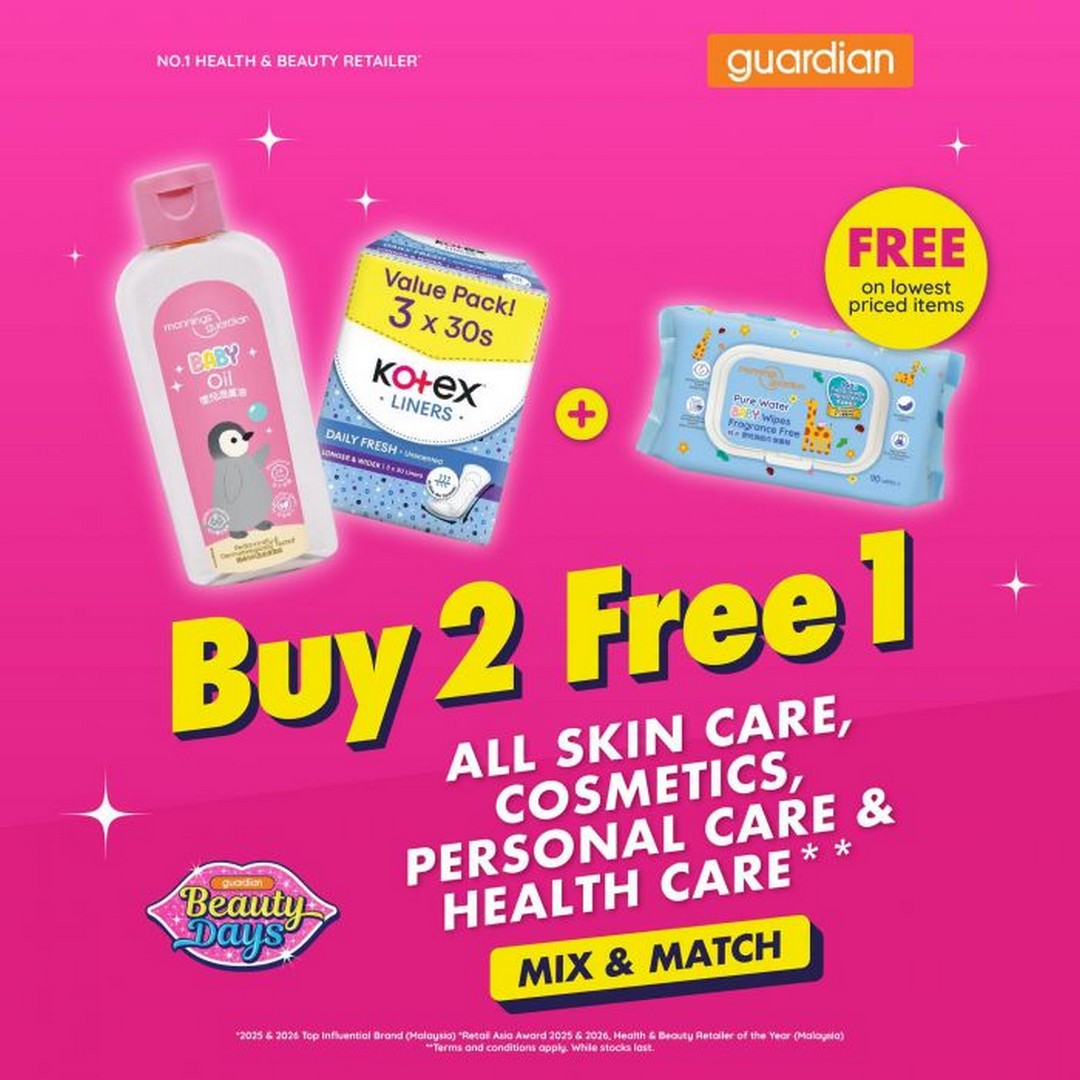 Guardian-Malaysia-Buy-2-Free-1-Beauty-Days-Mix-Match-Promotion-9 2-7 September 2026: Guardian Malaysia: Buy 2 Free 1 Beauty Days Mix & Match Promotion – Get the Lowest Priced Item Free