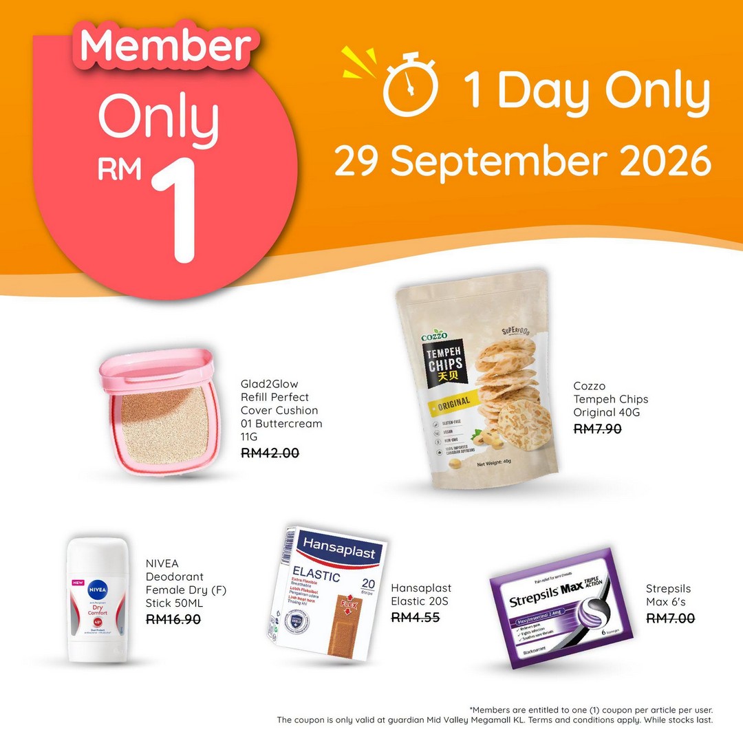 Guardian-Malaysia-RM1-Member-Promotion-at-Guardian-Mid-Valley-Megamall-6 25–29 September 2026: Guardian Malaysia: RM1 Member Promotion at Guardian Mid Valley Megamall