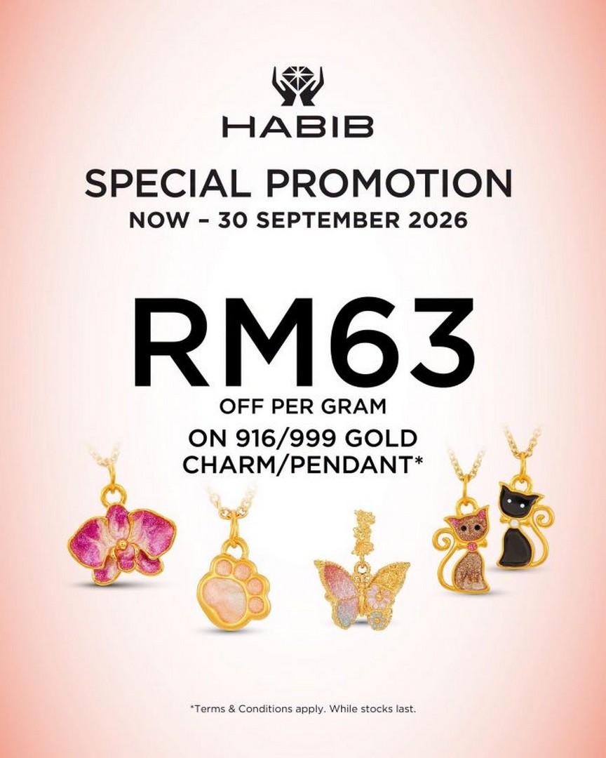 HABIB-Jewels-Gold-Sale-Promotion-RM63-OFF-Per-Gram 16-30 September 2026: HABIB Jewels Gold Sale Promotion, RM63 OFF Per Gram on 916 & 999 Gold Charms and Pendants Across Malaysia Outlets