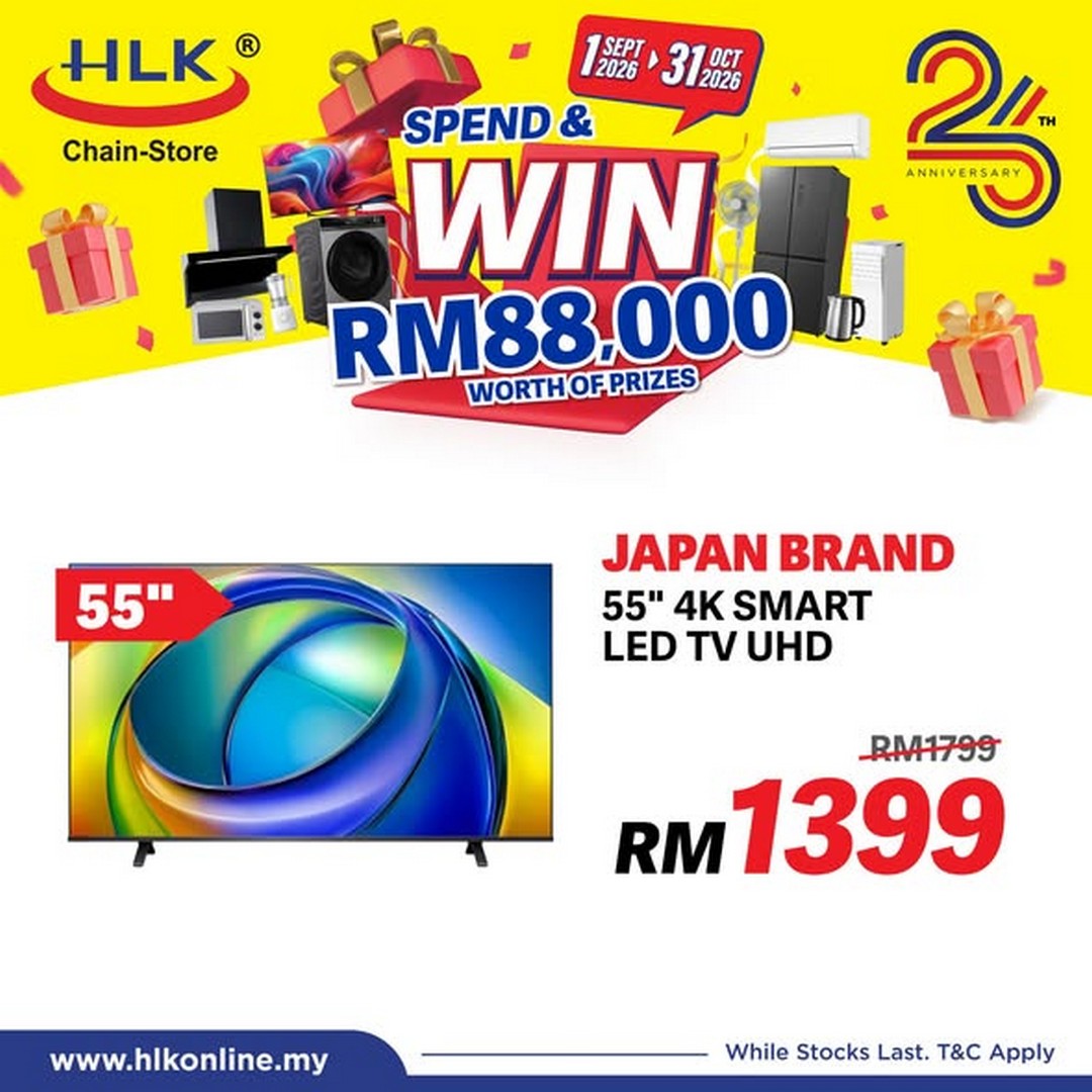 HLK-Chain-Store-Malaysia-26th-Anniversary-RM88000-Prize-Giveaway-2 1 September-31 October 2026: HLK (Chain-Store) Malaysia: 26th Anniversary RM88,000 Prize Giveaway Promotion, Spend RM500 and Enter the Lucky Draw