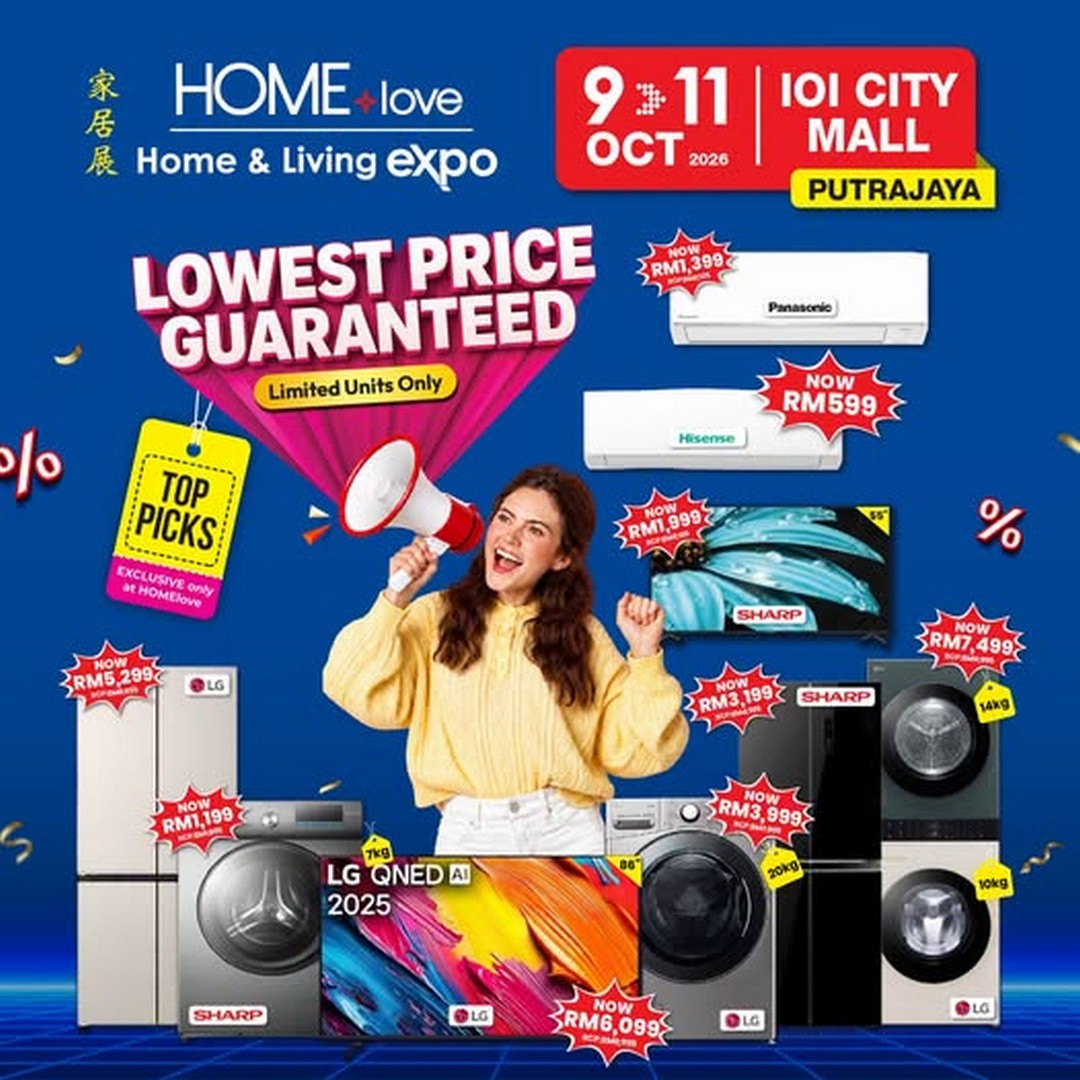 HOMElove-Home-Expo-Up-to-80-Off-Sale-at-IOI-City-Mall-Putrajaya 9-11 October 2026: HOMElove Home Expo: Up to 80% Off Sale at IOI City Mall Putrajaya with RM599 Aircond, Cash Vouchers & Free Gifts