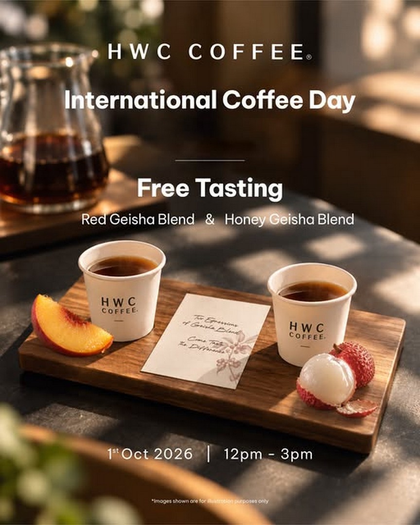 HWC-Coffee-Malaysia-Free-Coffee-Tasting-Promotion 1 October 2026: HWC Coffee Malaysia: Free Coffee Tasting Promotion, Taste Honey Geisha and Red Geisha Blends from 12PM–3PM at All HWC Coffee Brand Stores