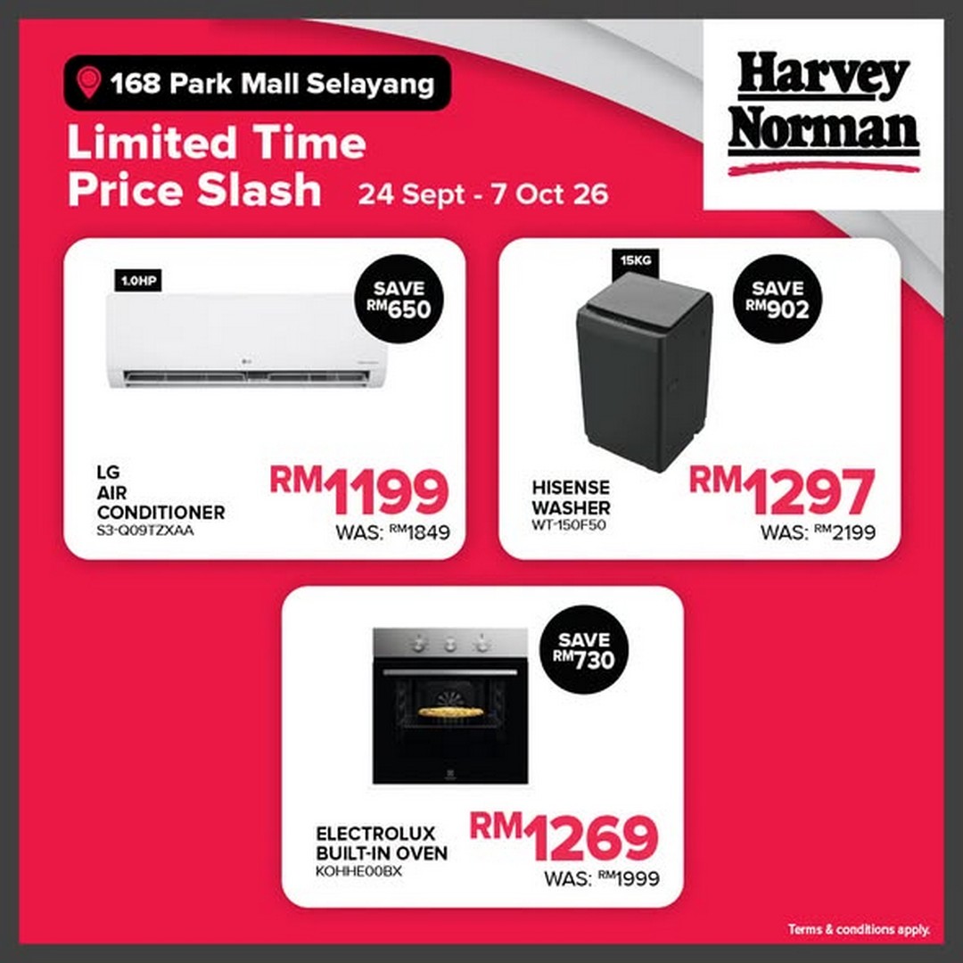 Harvey-Norman-Malaysia-Limited-Time-Price-Slash-Sale-2 24 September–7 October 2026: Harvey Norman Malaysia: Limited Time Price Slash Sale Up to 70% Off at 168 Park Mall Selayang, Selangor