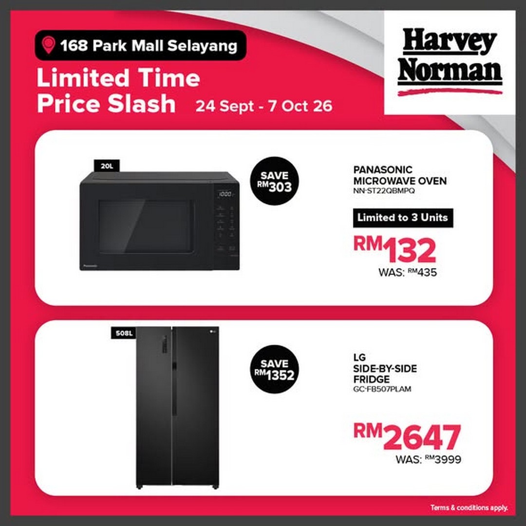 Harvey-Norman-Malaysia-Limited-Time-Price-Slash-Sale-3 24 September–7 October 2026: Harvey Norman Malaysia: Limited Time Price Slash Sale Up to 70% Off at 168 Park Mall Selayang, Selangor