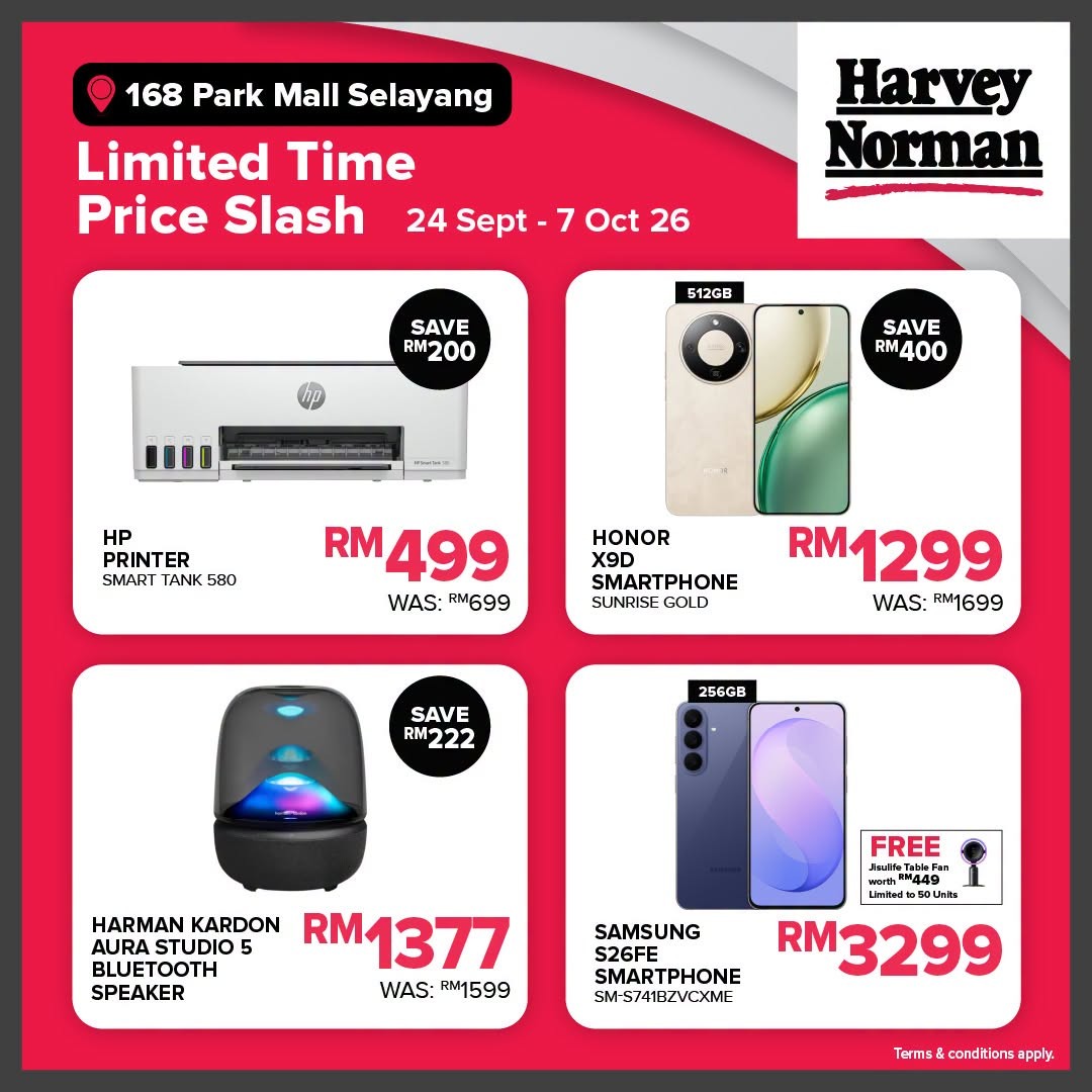 Harvey-Norman-Malaysia-Limited-Time-Price-Slash-Sale-6 24 September–7 October 2026: Harvey Norman Malaysia: Limited Time Price Slash Sale Up to 70% Off at 168 Park Mall Selayang, Selangor
