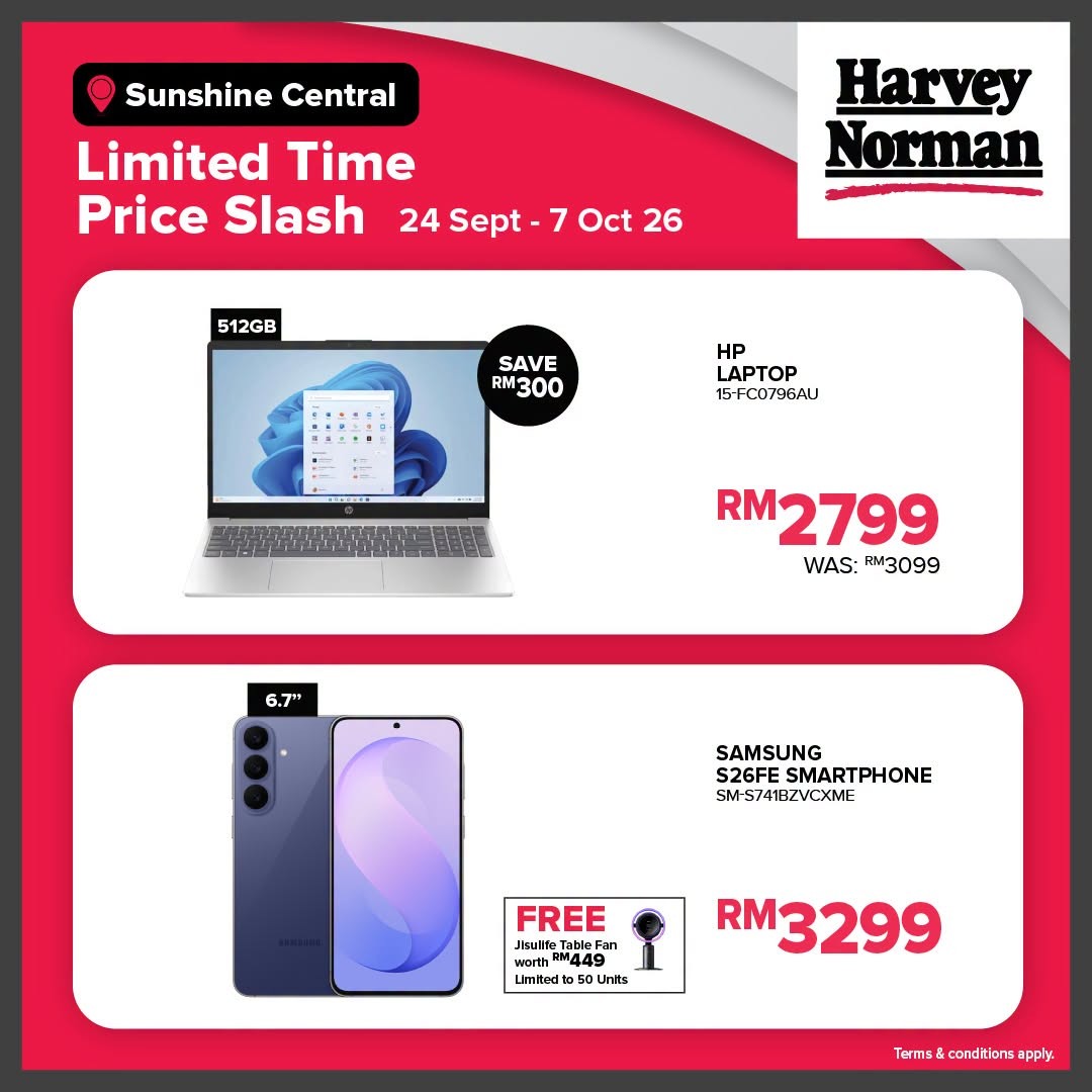 Harvey-Norman-Malaysia-Limited-Time-Price-Slash-Sale-Up-to-80-5 24 September-7 October 2026: Harvey Norman Malaysia: Limited Time Price Slash Sale Up to 80% Off at Sunshine Central