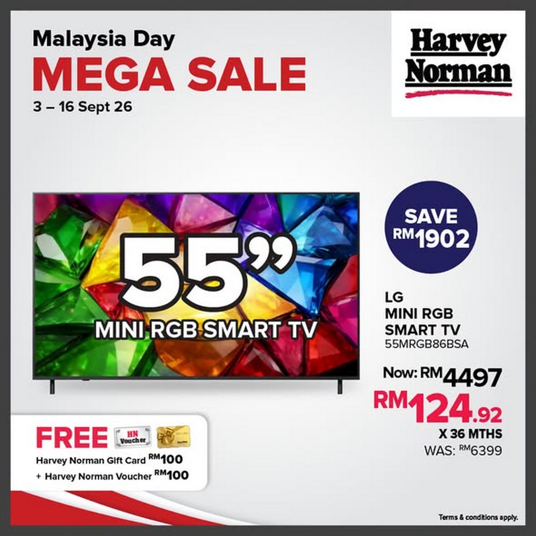 Harvey-Norman-Malaysia-Malaysia-Day-Sale-2 3-16 September 2026: Harvey Norman Malaysia: Malaysia Day Sale Promotion with Up to 70% Off and Free Gift Card Worth Up to RM9,000